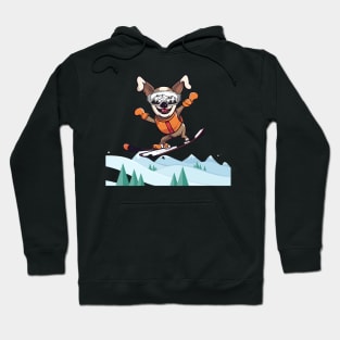 Cute Dog on Snowboard Hoodie